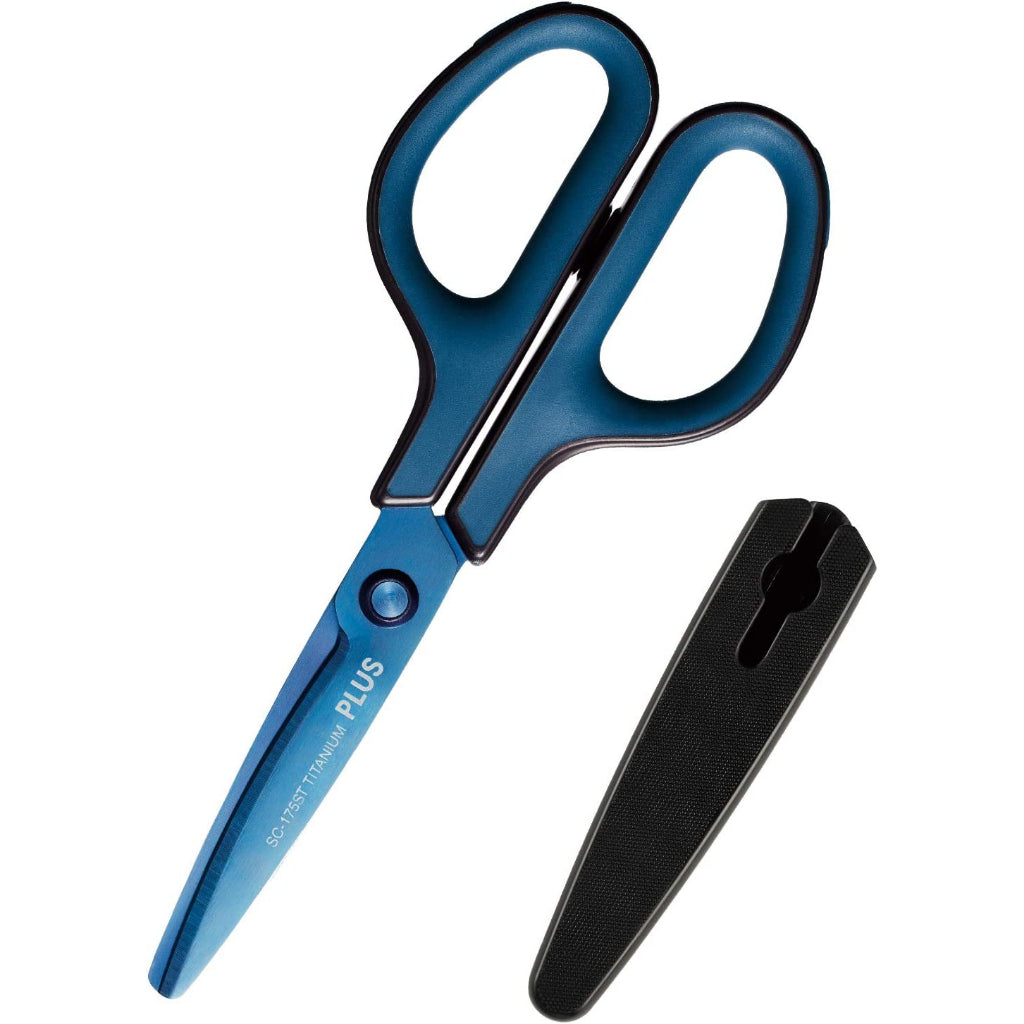 PLUS Scissors - Fit Cut Curve Titanium Coated Nonstick, Anti Rust, Durable, Japan