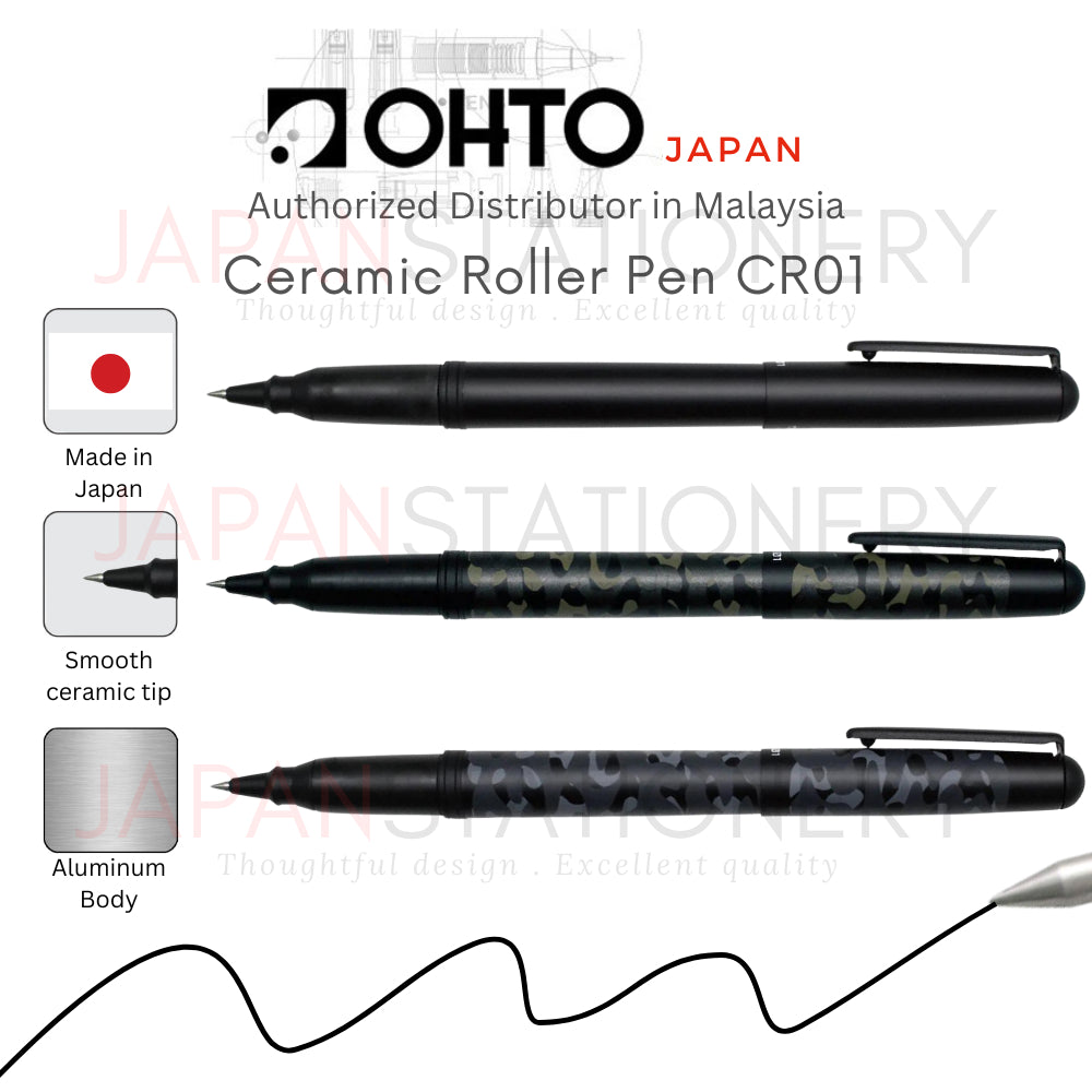 Ohto CR01 Ceramic Roller Pen Japan Signature Business Water Based