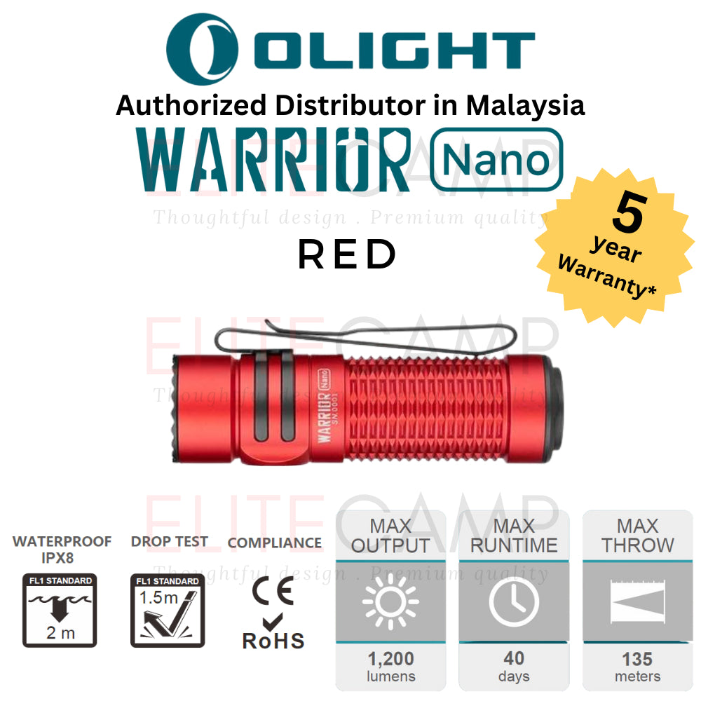 Olight Warrior Nano 1200 Lumens Tactical EDC Flashlight Rechargeable Water Proof Flash Light Camping Hiking