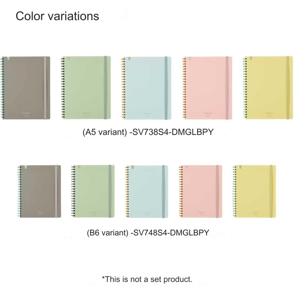 KOKUYO Sooofa Soft Ring Notebook 4 mm) Grid Ruled A5 B6 80 sheets ć¹-SV738S4-DM ć¹-SV738S4-G ć¹-SV738S4-LB