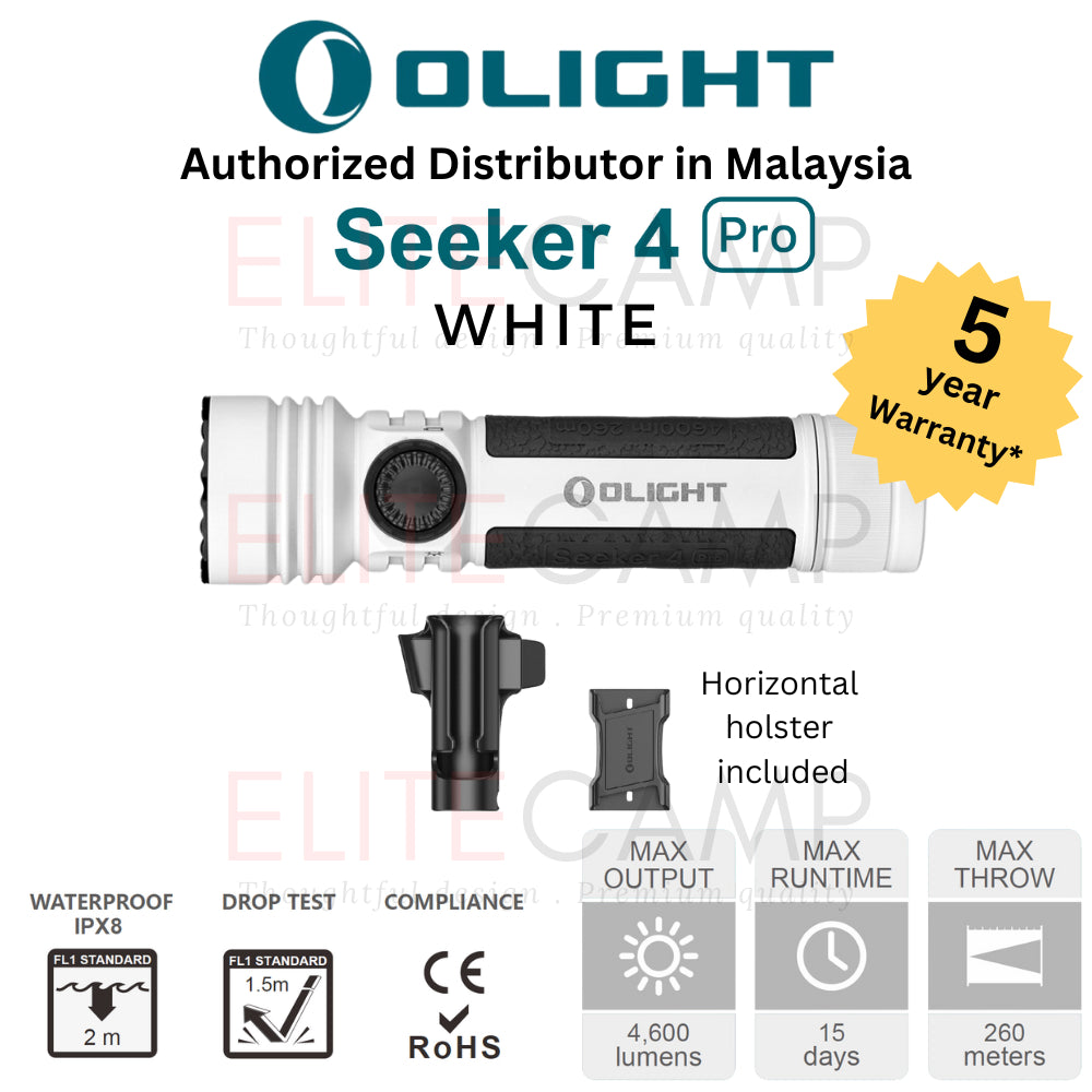 Olight Seeker 4 Pro/Mini Waterproof Rechargeable Flashlight Camping Hiking Fishing UV Emergency Compact