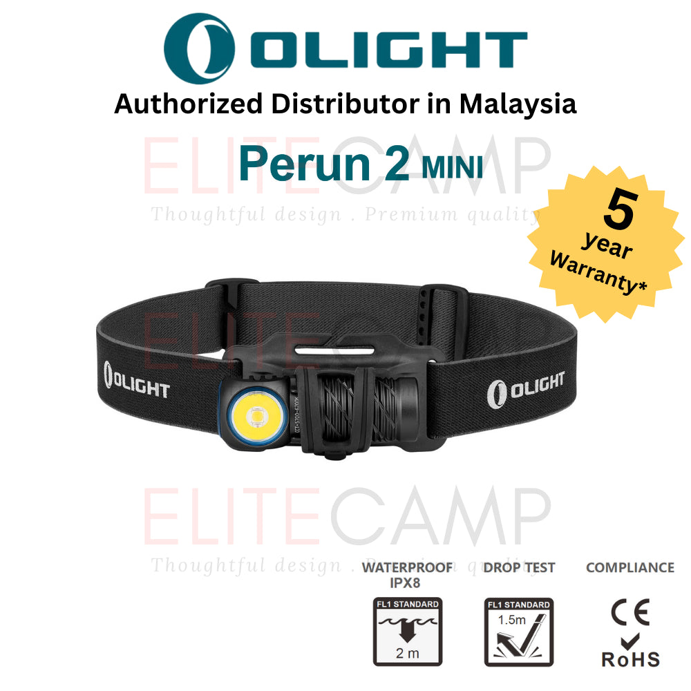 Olight Perun 2 & Perun 2 Mini Waterproof Headlight Camping Hiking Fishing Flashlight Torchlight Compact Torch Headlamp