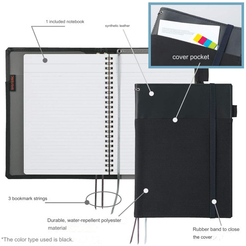 kokuyo Systemic 2 Books Storage Cover Notebook Ring Notebook B5 A5 40-50 Sheets γ-V683B-D γ-V685B-D