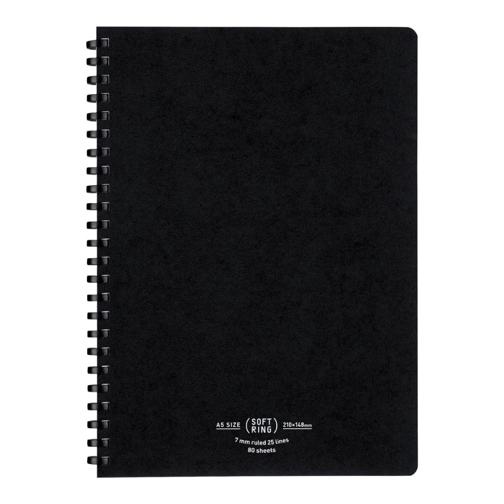 Kokuyo Soft Ring Notebook - Natural - Semi B5|A5 7mm Rule 80 Sheets ć¹-SV608A-D ć¹-SV608A-DB ć¹-SV608A-S