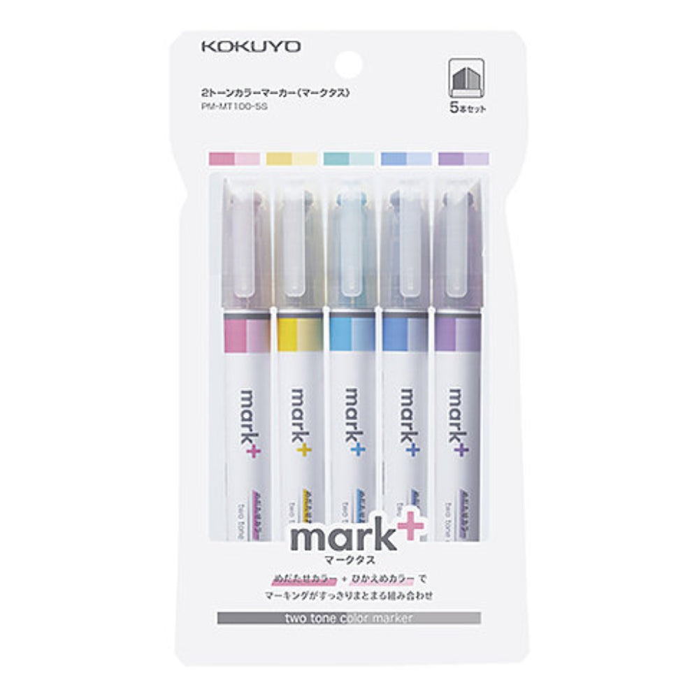 Kokuyo Mark+ Two Tone Color Marker PM-MT100-5S