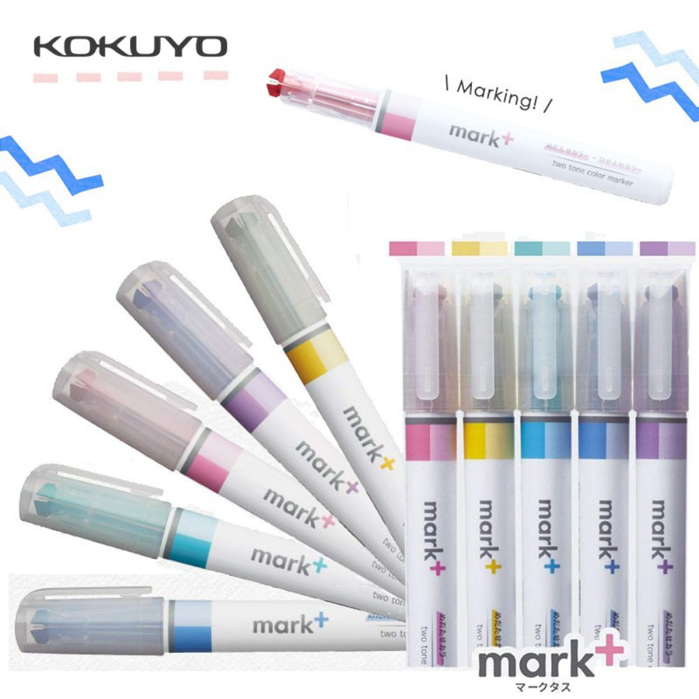Kokuyo Highlighter Pen 2 Tone Mark Plus Gray Type PM-MT101