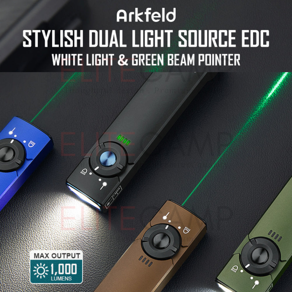 Olight Arkfeld Green Laser & White Light Dual Slim Flashlight Waterproof Torchlight Camping Hiking Compact Torch Flash