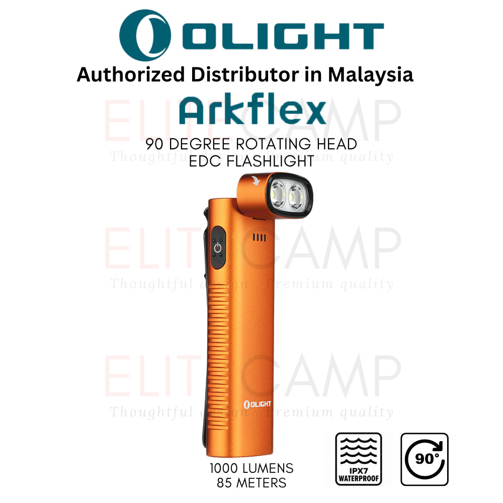 Olight Arkflex 90 Degree Rotating Head EDC Flashlight 1000 Lumens 85 Meters