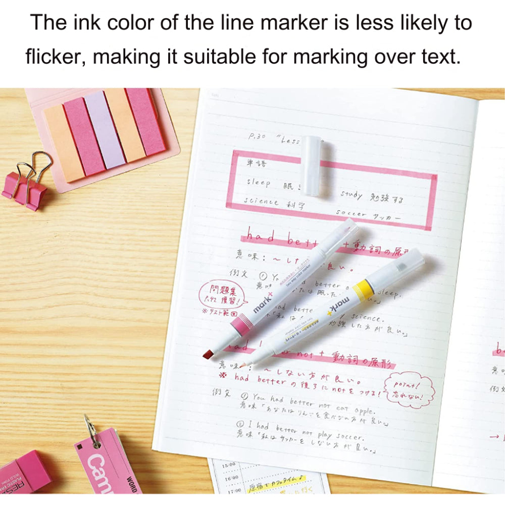 Kokuyo PM-MT200 Mark+ Two Way Color Highlighter Fineliner Marker PM-MT200LG PM-MT200K PM-MT200G PM-MT200DB PM-MT200P