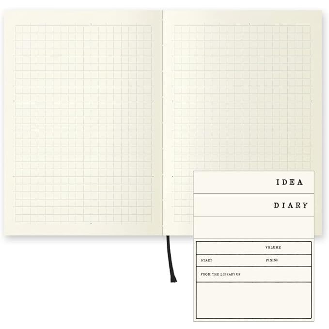 Midori MD Notebook Minimalist Diary- A5 A6- Grid, Lined, Blank, Grid, Frame