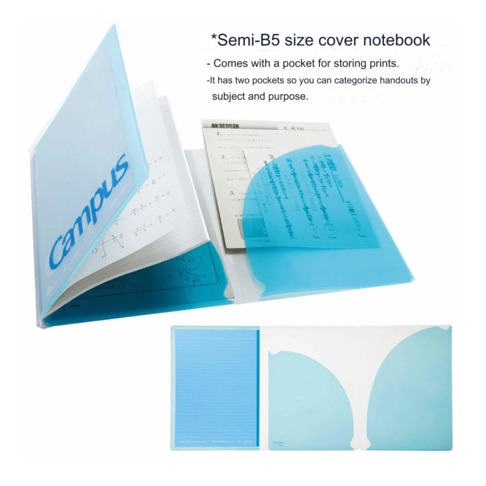 Kokuyo Campus Cover Notebook (with print storage pocket) γ-623A-B γ-623A-Y γ-621AN-B