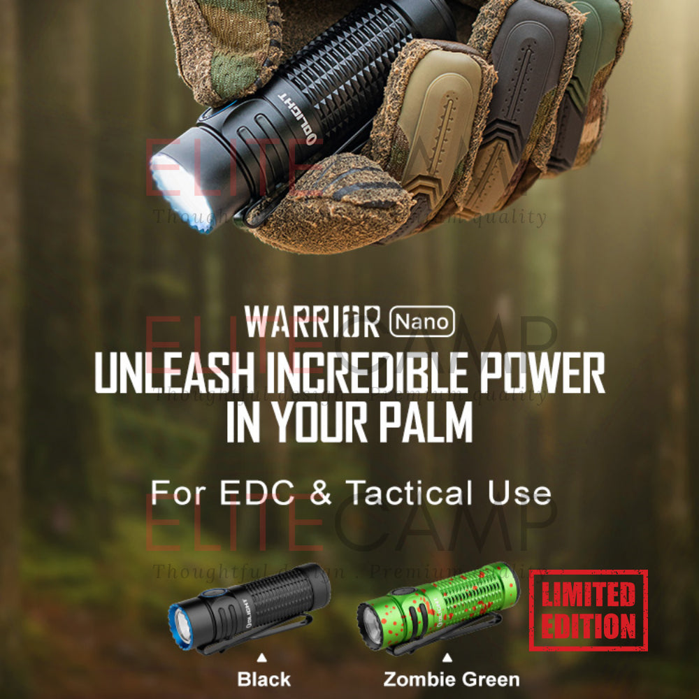 Olight Warrior Nano 1200 Lumens Tactical EDC Flashlight Rechargeable Water Proof Flash Light Camping Hiking
