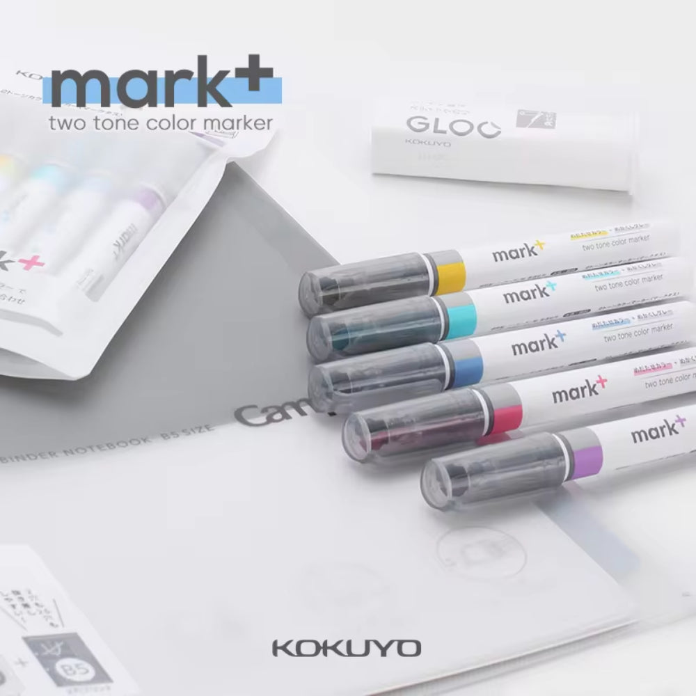Kokuyo Highlighter Pen 2 Tone Mark Plus Gray Type PM-MT101