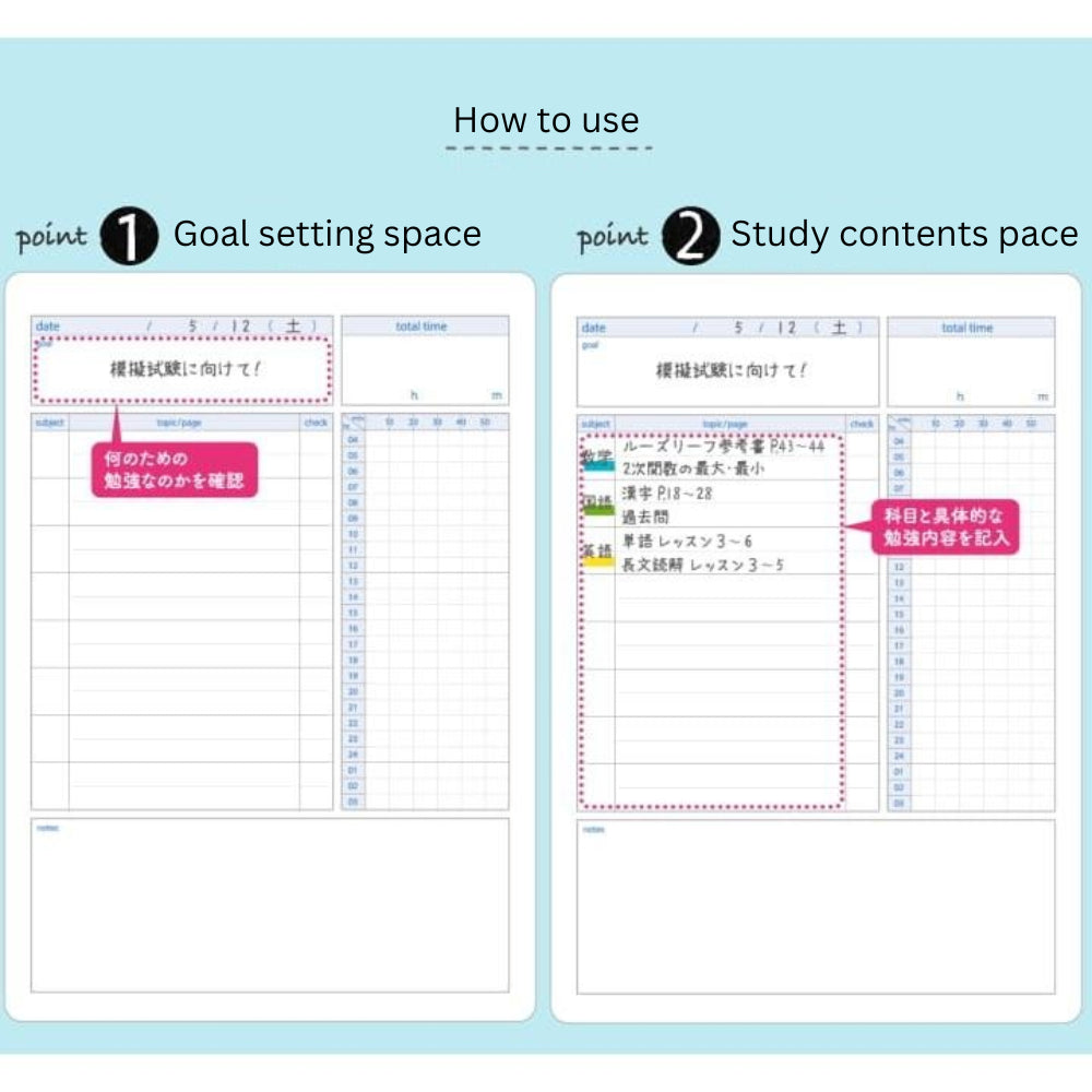 Kokuyo Campus Study Planner Notebook Daily Weekly Ruled B5|A5 γ-Y80MD-G γ-Y80MW-B