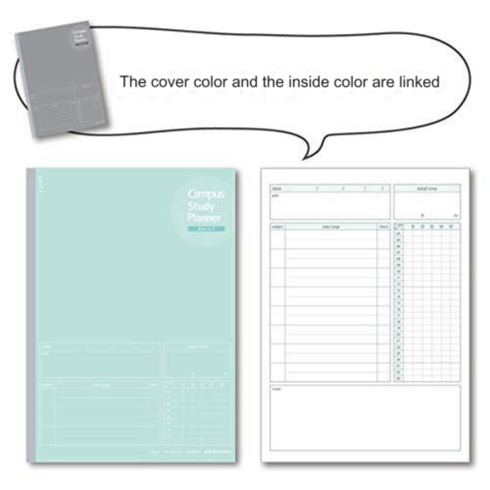 Kokuyo Campus Study Planner Notebook Daily Weekly Ruled B5|A5 γ-Y80MD-G γ-Y80MW-B