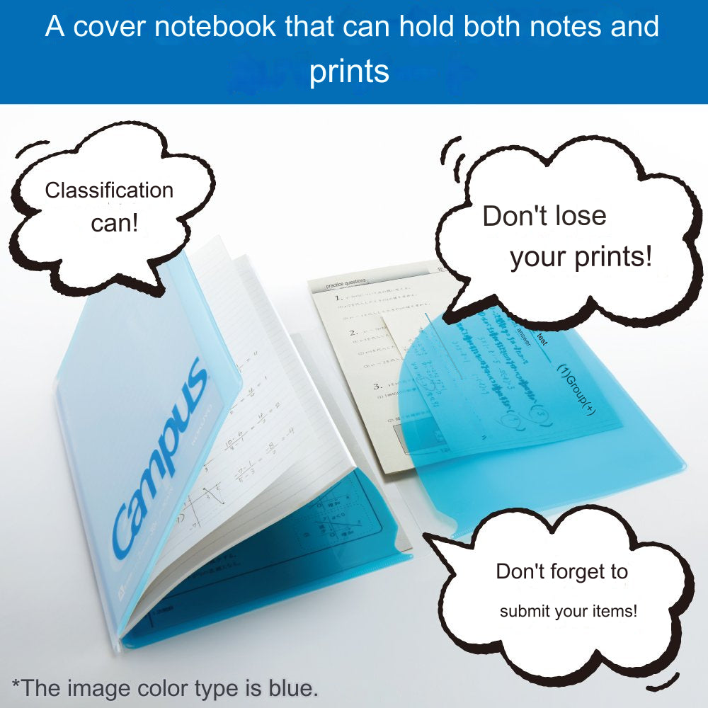 Kokuyo Campus Cover Notebook (with print storage pocket) γ-623A-B γ-623A-Y γ-621AN-B