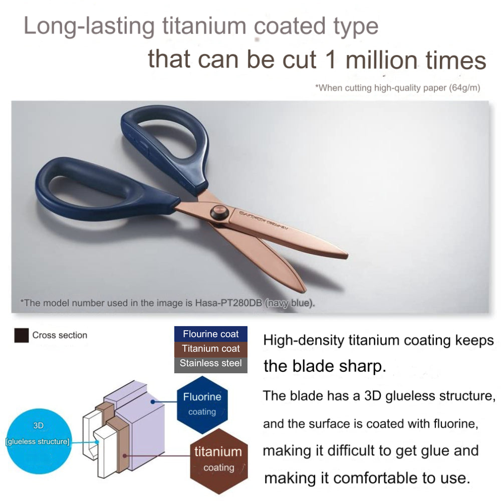 Kokuyo Saxa Titanium Glueless Blade Scissors with Safety Cap HASA-P240D PH240D 240DM