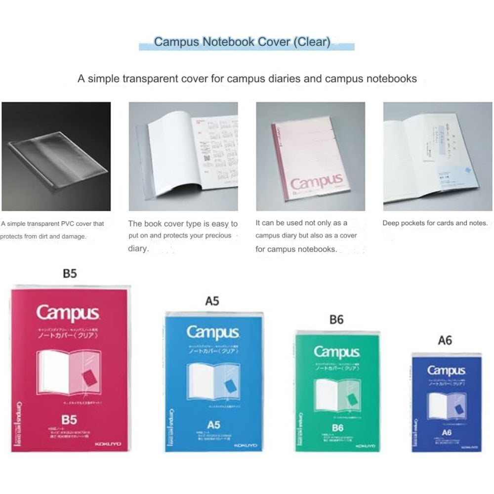 Kokuyo Campus Notebook/Diary Exclusive Notebook Cover Clear B5|A5|B6|A6 γ-CSC-B5 γ-CSC-A5 γ-CSC-B6 γ-CSC-A6