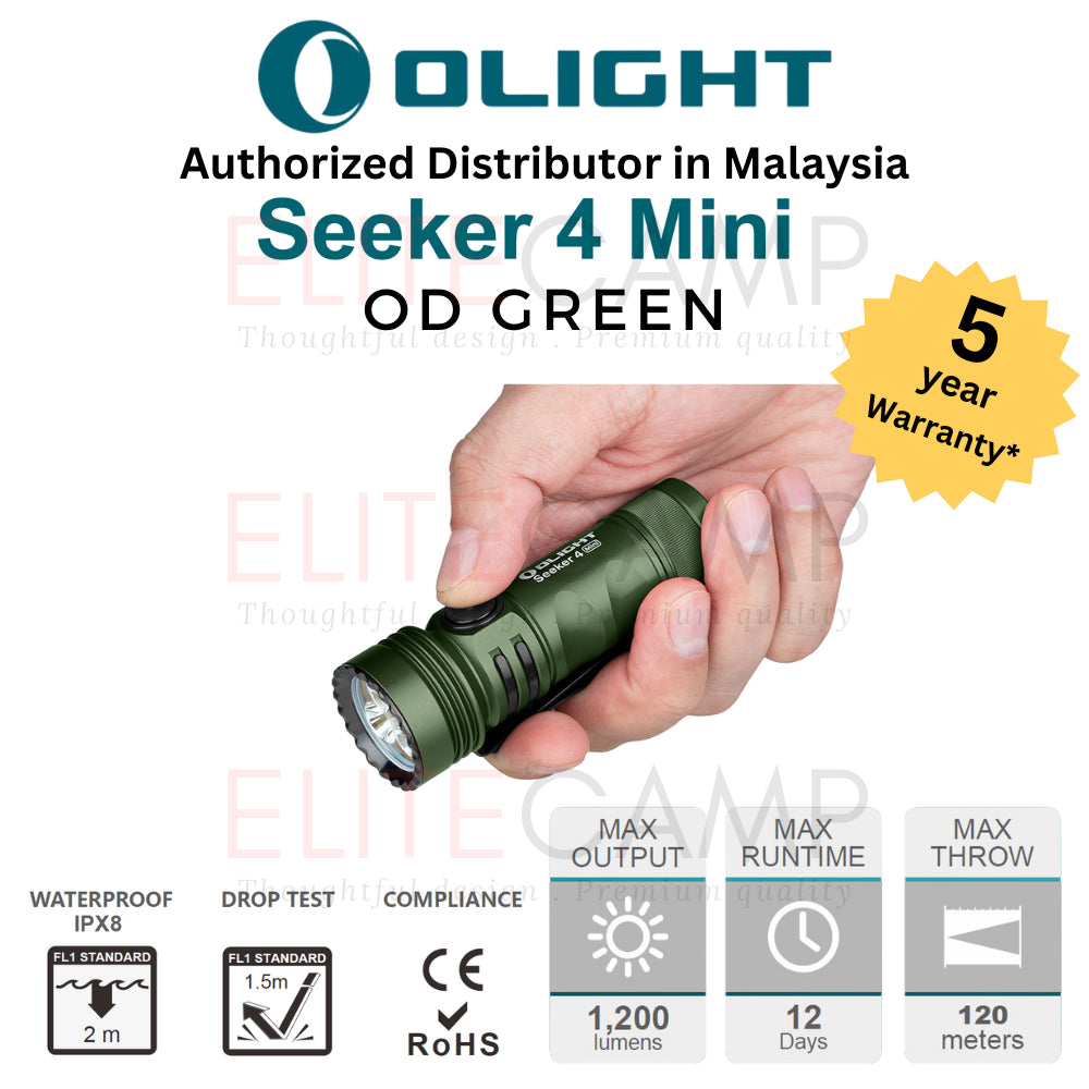Olight Seeker 4 Pro/Mini Waterproof Rechargeable Flashlight Camping Hiking Fishing UV Emergency Compact