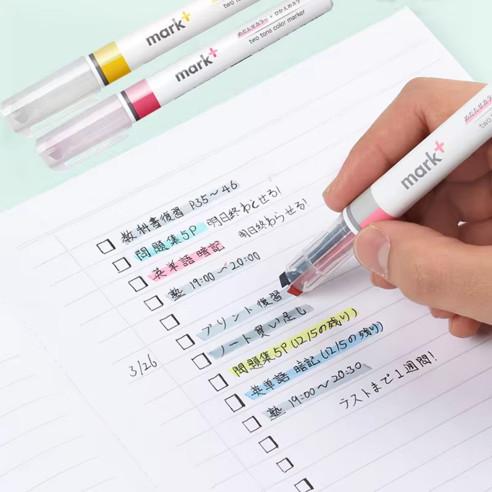 Kokuyo Highlighter Pen 2 Tone Mark Plus Gray Type PM-MT101