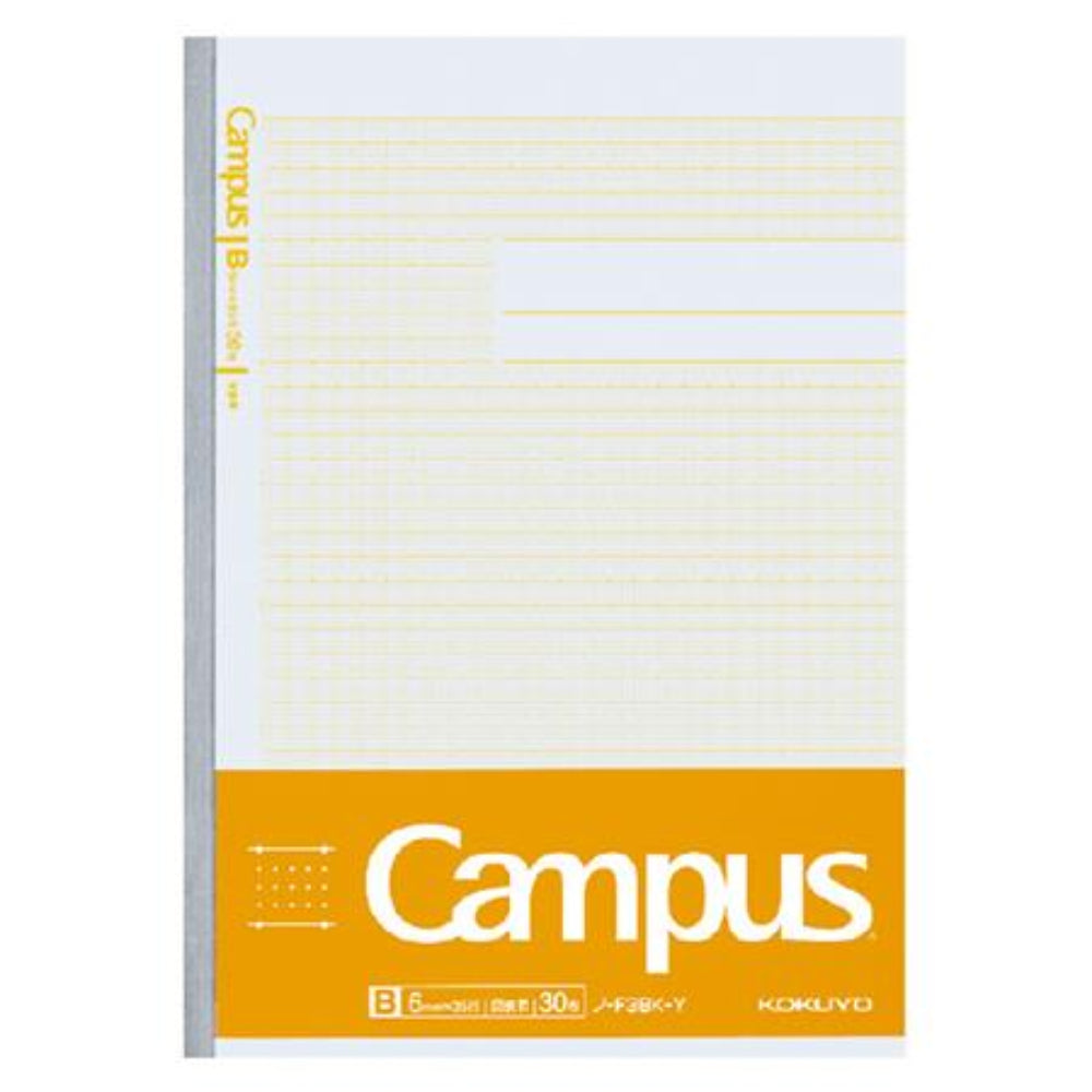 Kokuyo Campus Notebook B5 Pink / Blue / Yellow / Green / Light Blue 6mm 7mm Ruled for Drawing Chart 30 Sheets ノ-F3AKN-B