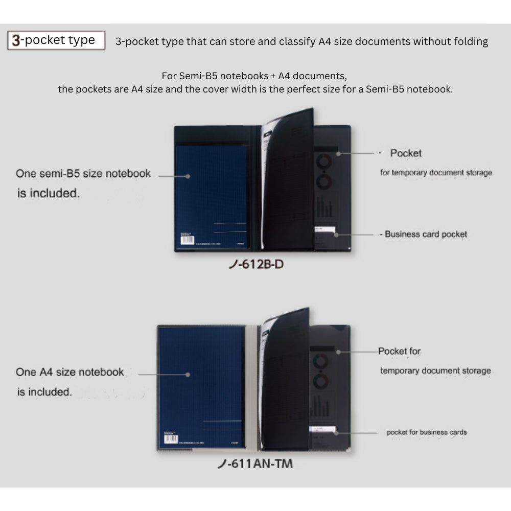 Kokuyo Campus notebook Notebook Document Storage Cover A4|B5|A5 γ-611AN-TM γ-612B-D γ-613B-D γ-615B-D