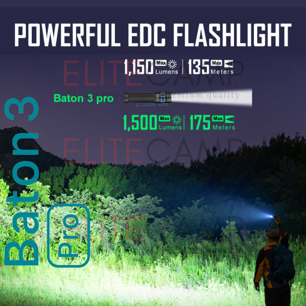 Olight Baton 3 (Pro) (Pro Max) Rechargeable Water Proof Magnetic Flash Light Camping Hiking Emergency EDC Torch Light