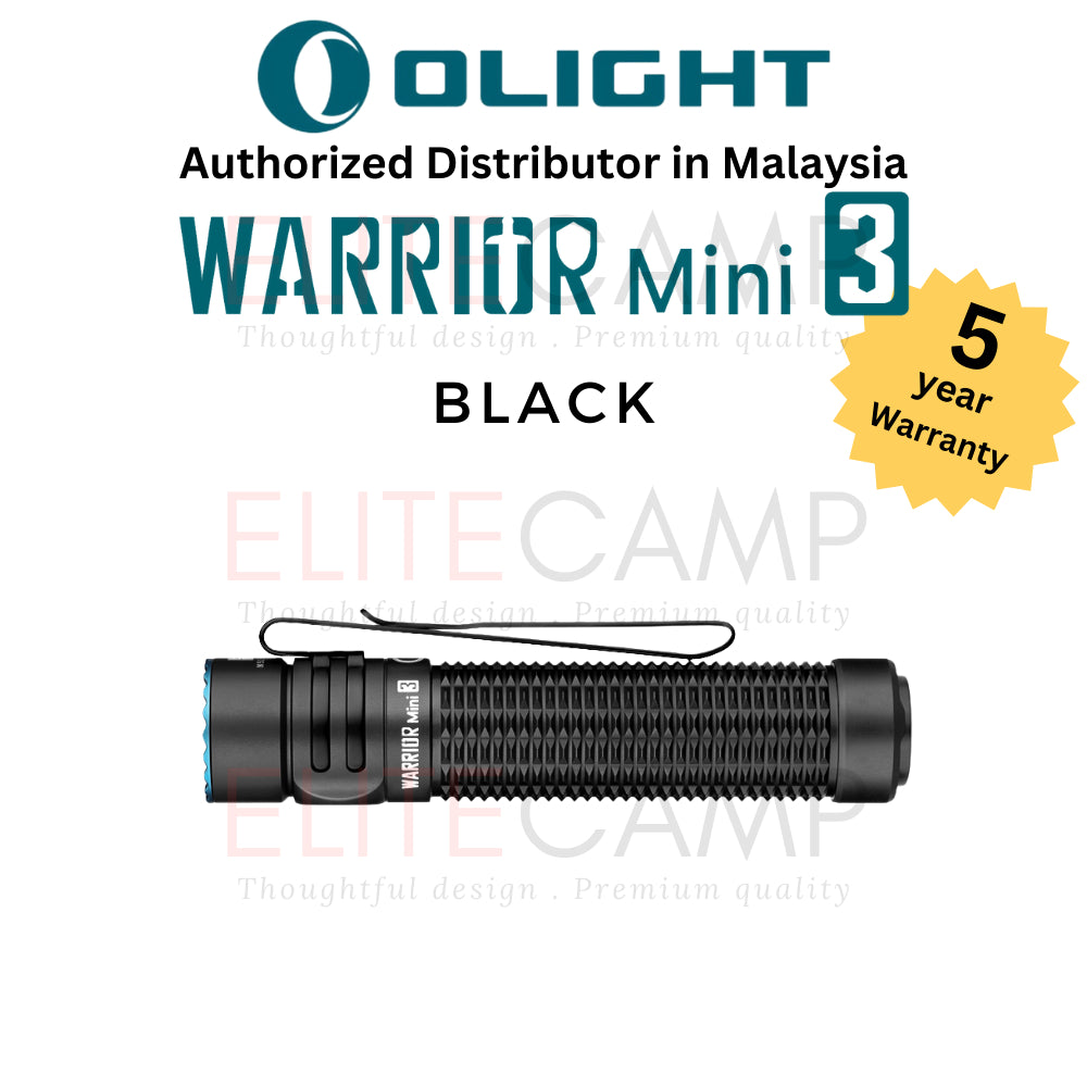 Olight Warrior Mini 3 Rechargeable Tactical Flashlight Waterproof Torchlight Camping Hiking Compact Torch Flash