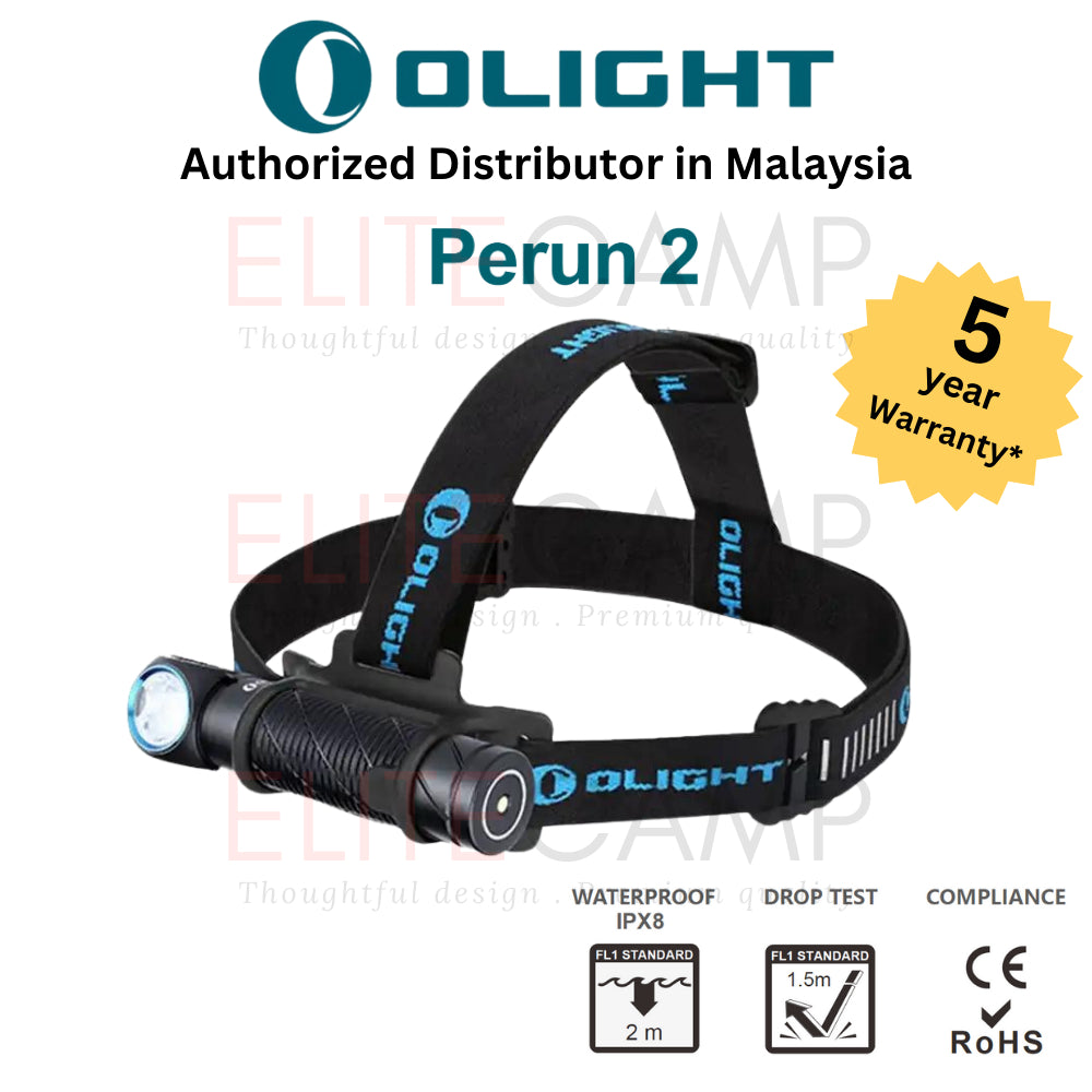 Olight Perun 2 & Perun 2 Mini Waterproof Headlight Camping Hiking Fishing Flashlight Torchlight Compact Torch Headlamp