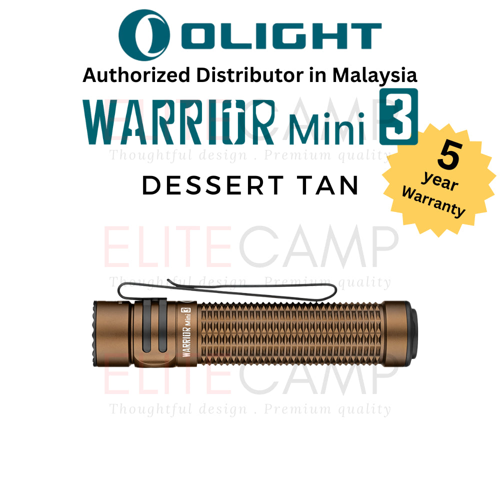 Olight Warrior Mini 3 Rechargeable Tactical Flashlight Waterproof Torchlight Camping Hiking Compact Torch Flash