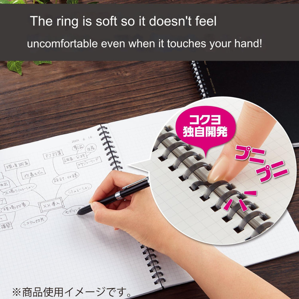 Kokuyo Soft Ring Notebook - Natural - Semi B5|A5 7mm Rule 80 Sheets ć¹-SV608A-D ć¹-SV608A-DB ć¹-SV608A-S