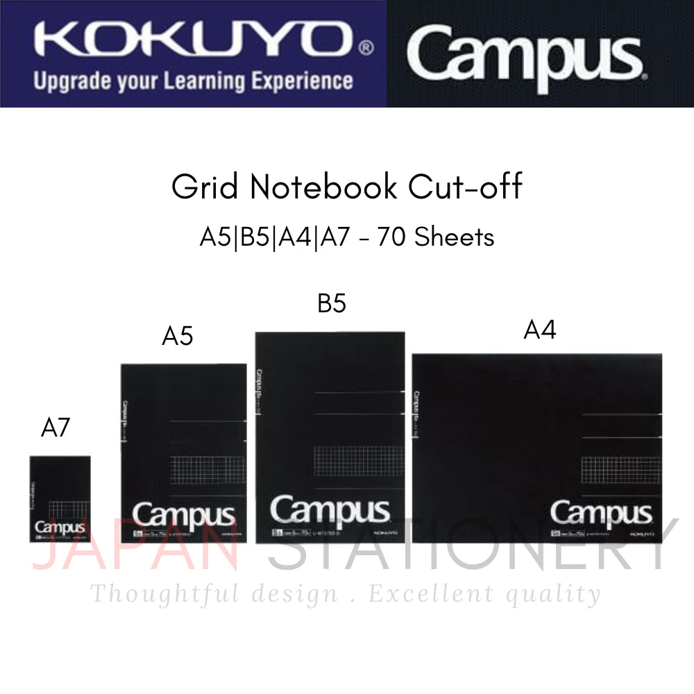 Kokuyo Campus Notepad Grid Ruled Cut Off A4|A7|A5|B5 70 Sheets レ-M747S5-D レ-M737S5-D レ-M727S5-D メ-M777S5-D
