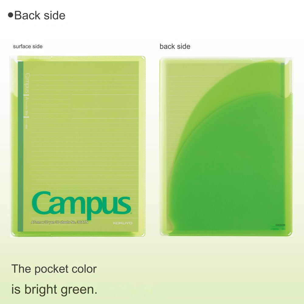 Kokuyo Campus Cover Notebook (with print storage pocket)