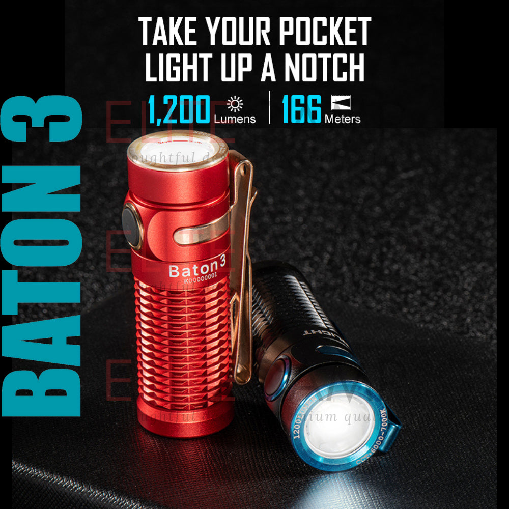 Olight Baton 3 (Pro) (Pro Max) Rechargeable Water Proof Magnetic Flash Light Camping Hiking Emergency EDC Torch Light