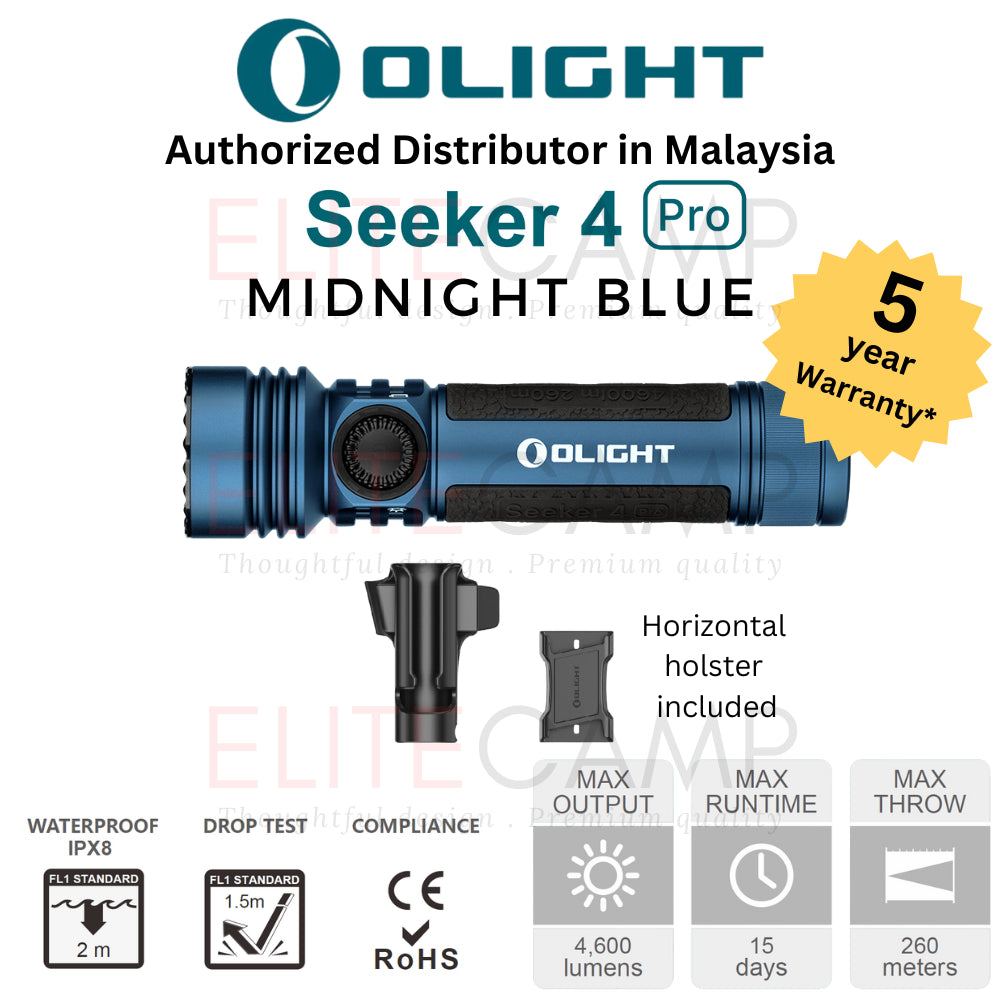 Olight Seeker 4 Pro/Mini Waterproof Rechargeable Flashlight Camping Hiking Fishing UV Emergency Compact