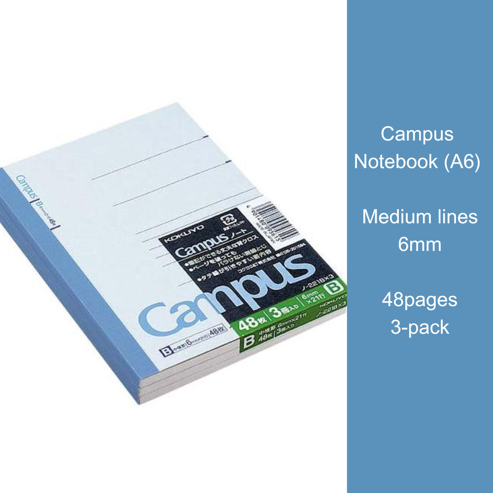 Kokuyo Campus Notebook B5 A4 A6 Environmentally Friendly Notebook 7mm 6mm Normal-Medium Lines γ-3ANX3 γ-4ANX3 γ-5ANX3