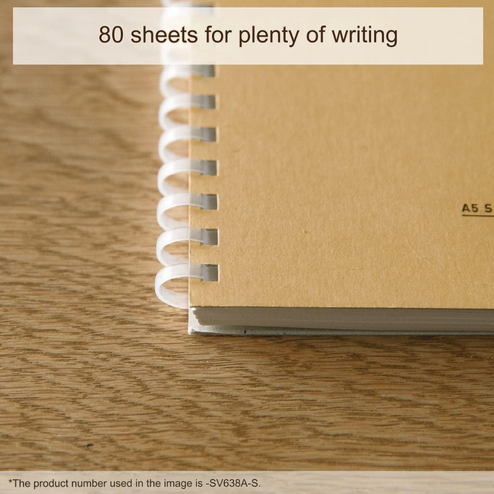 Kokuyo Soft Ring Notebook - Natural - Semi B5|A5 7mm Rule 80 Sheets ć¹-SV608A-D ć¹-SV608A-DB ć¹-SV608A-S