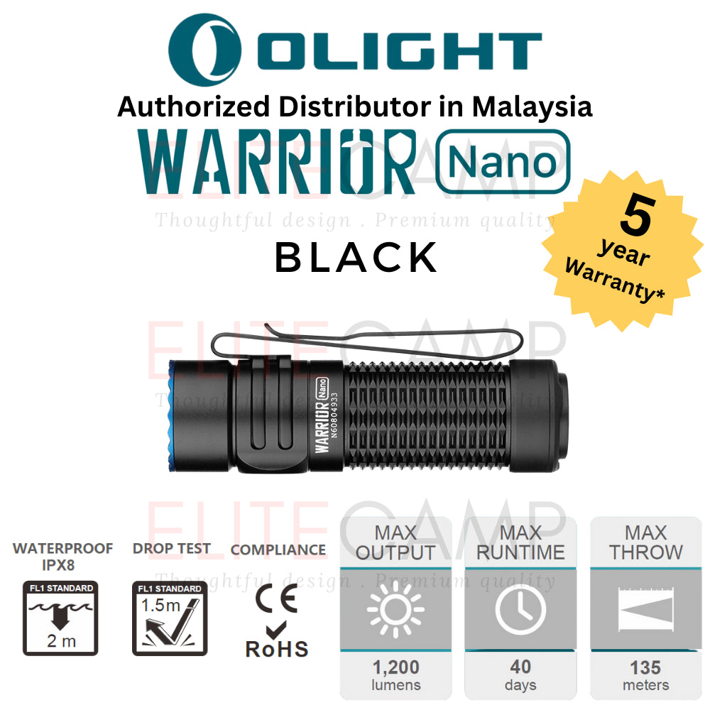 Olight Warrior Nano 1200 Lumens Tactical EDC Flashlight Rechargeable Water Proof Flash Light Camping Hiking