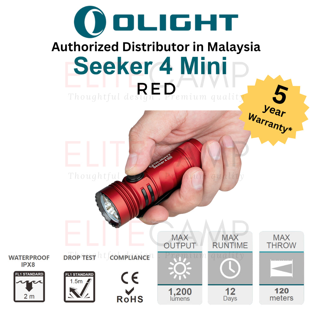 Olight Seeker 4 Pro/Mini Waterproof Rechargeable Flashlight Camping Hiking Fishing UV Emergency Compact