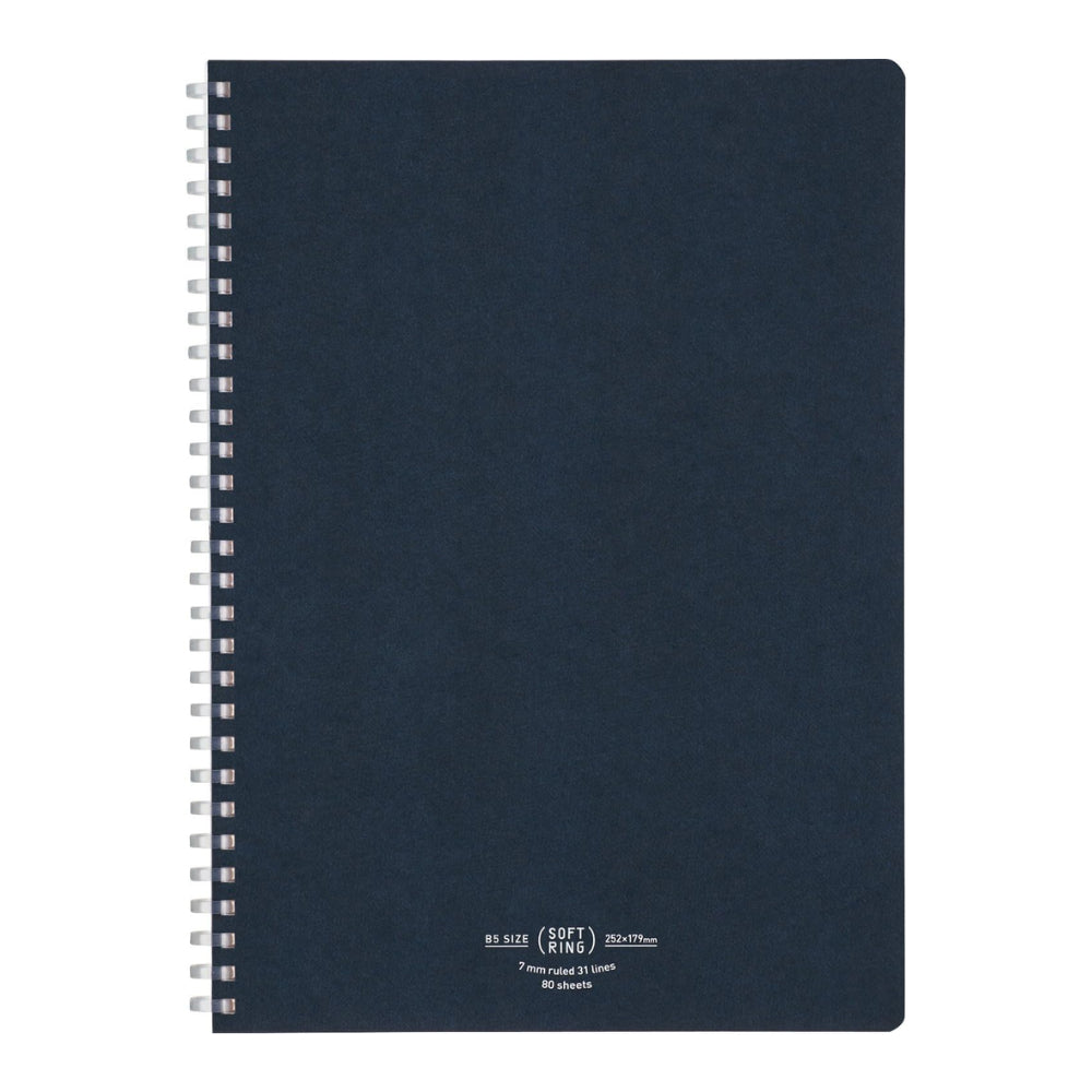 Kokuyo Soft Ring Notebook - Natural - Semi B5|A5 7mm Rule 80 Sheets ć¹-SV608A-D ć¹-SV608A-DB ć¹-SV608A-S