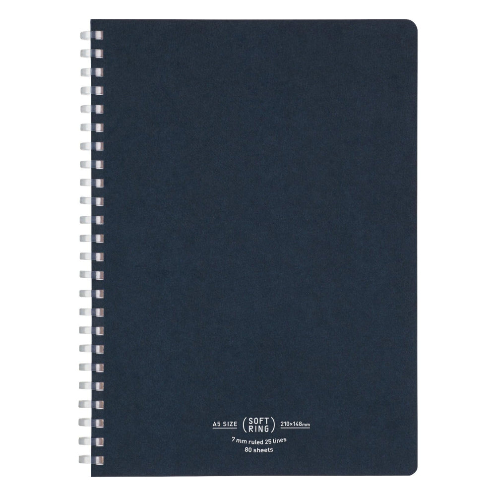 Kokuyo Soft Ring Notebook - Natural - Semi B5|A5 7mm Rule 80 Sheets ć¹-SV608A-D ć¹-SV608A-DB ć¹-SV608A-S