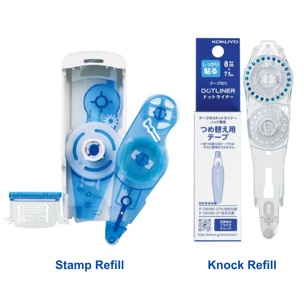 KOKUYO Dotliner Glue Tape Knock, Stamp (refill or tape set) TA-DM480-07NB D480-07N DM480-07NP DM460-08
