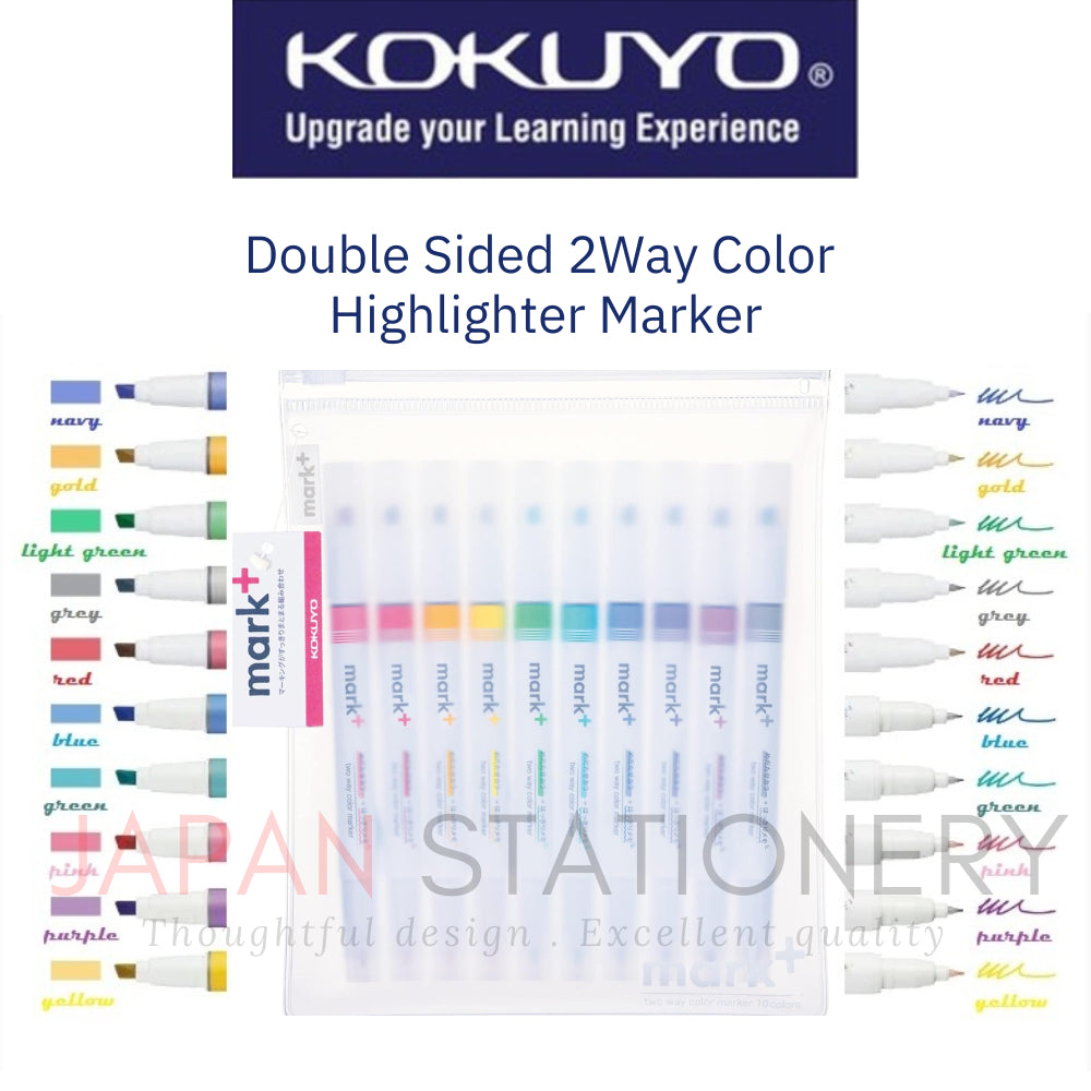 Kokuyo PM-MT200 Mark+ Two Way Color Highlighter Fineliner Marker PM-MT200LG PM-MT200K PM-MT200G PM-MT200DB PM-MT200P