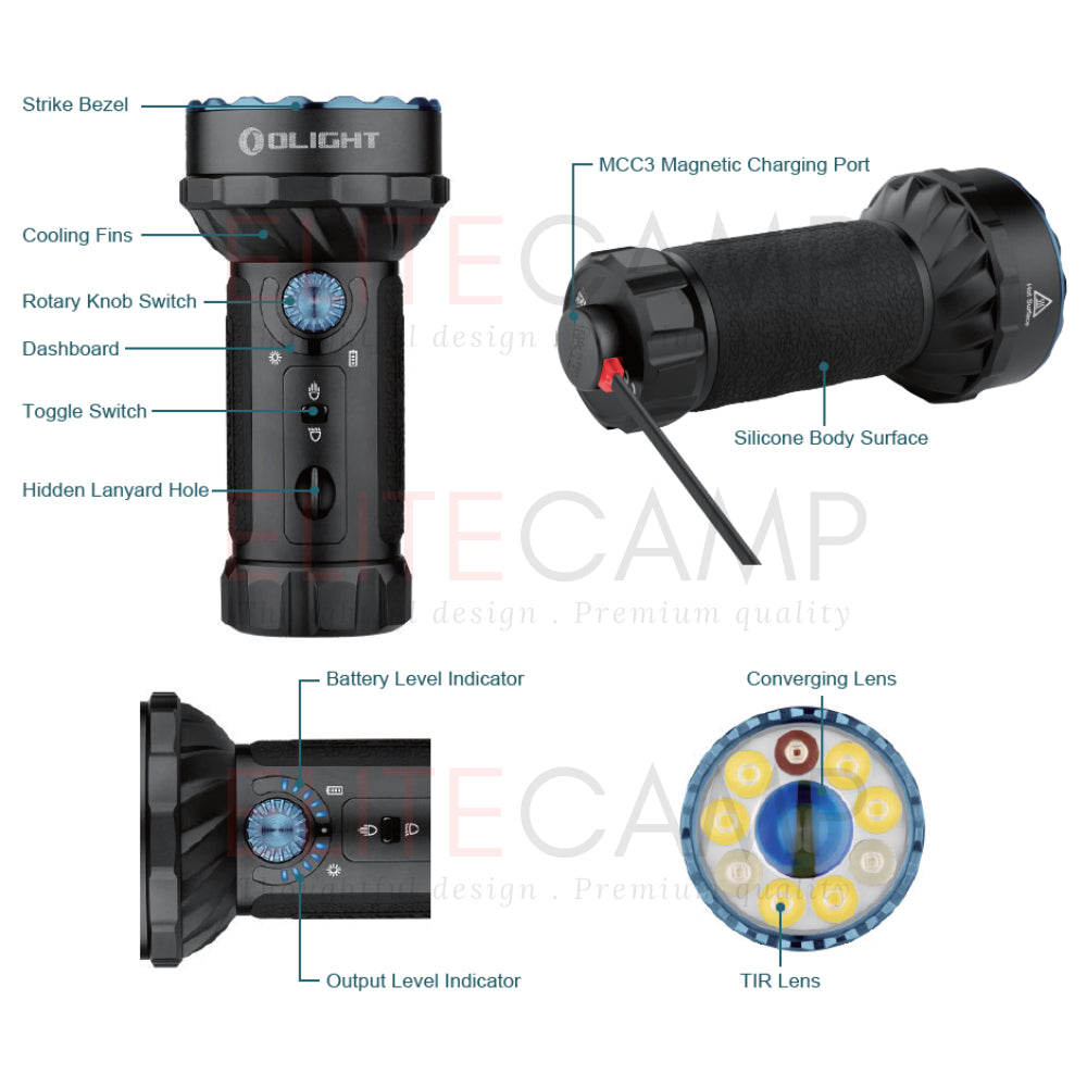 Olight Marauder Mini Search and Rescue Camping Hiking Emergency Flashlight Waterproof Torchlight Compact Torch Flash