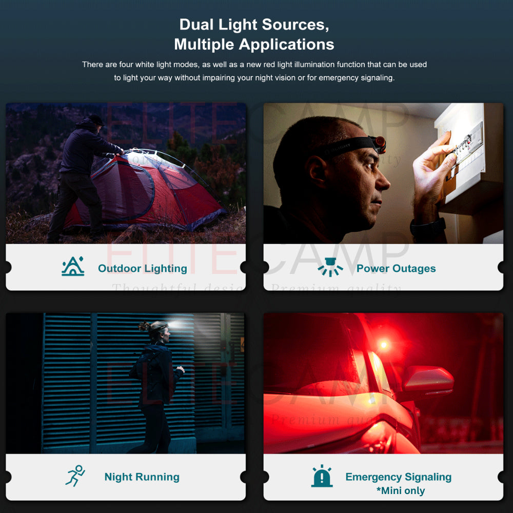 Olight Perun 2 & Perun 2 Mini Waterproof Headlight Camping Hiking Fishing Flashlight Torchlight Compact Torch Headlamp