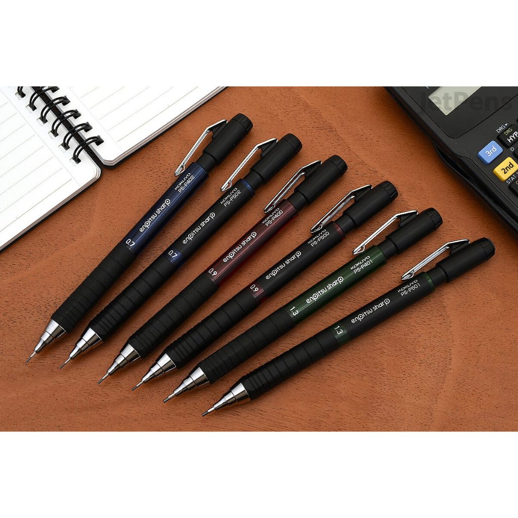 Kokuyo Enpitsu Thick Lead Mechanical Pencil Metal or Rubber Grip Sharp - Type M or MX Writing