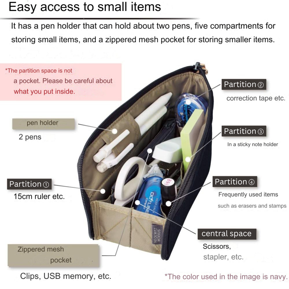 Kokuyo Pen Case Neo Critz Worksus Stationery Pencil Case Large Capacity F-VBF215B F-VBF215D F-VBF215S