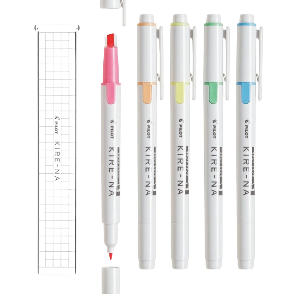 Pilot Kire-Na Marker Pen 5-Color Set with Ruler Limited Edition SKIWR24-1-5C1 SKIWR24-1-5C2