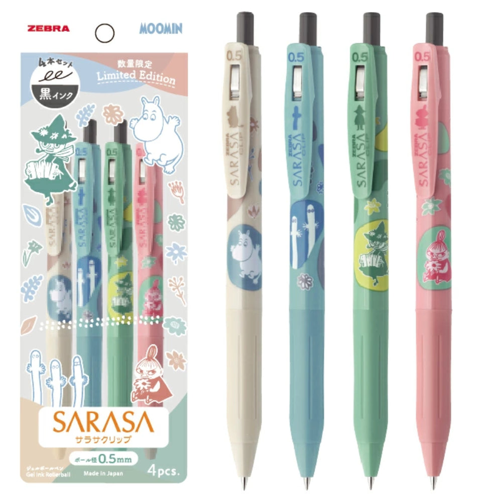 Zebra Sarasa Clip & Sarasa Grand Moomin Japan Limited Edition Gel Ballpoint Pen 0.5mm JJ29-MM-BK1 JJ29-MM-BK2 JJ29-MM-BK