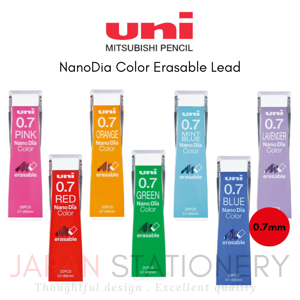 Uni NanoDia Color Erasable Lead 0.7 mm U07202NDC